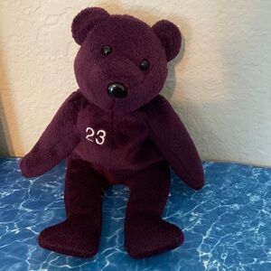 Salvinos Bamm Beanos Beanie Baby Plush Purple David Justice Indians Braves